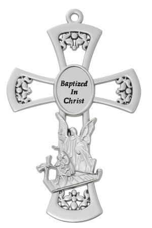 6in Pewter Guardian Angel Cross