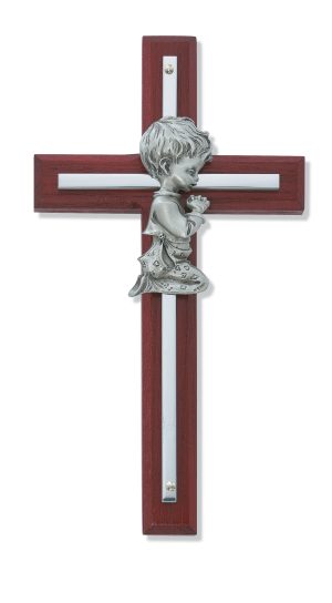 6in Cherry Stained Boy's Cross