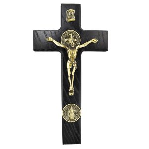 9" BLACK ST BENEDICT CRUCIFIX BOXED