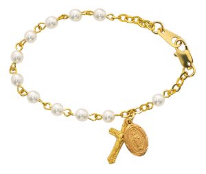 5 1/2in Gold Pearl like Baby Bracelet