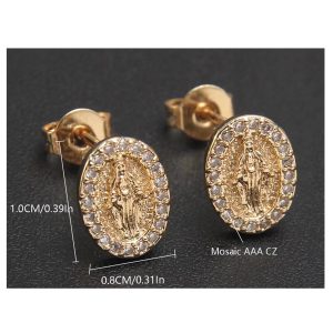 GOLD TONE CRYSTAL MIRACULOUS EARRINGS