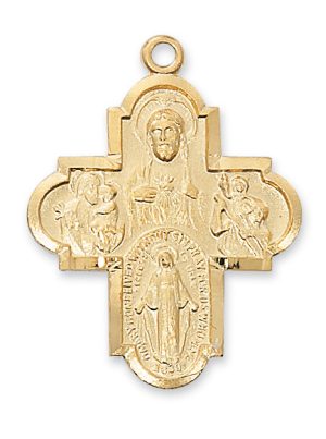 Gold over Sterling 4-way Pendant