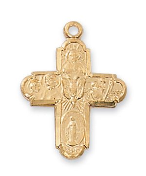 Gold over Sterling 4-way Pendant