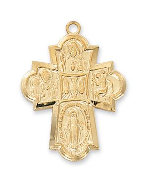 Gold over Sterling 4-way Pendant