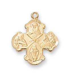 Gold over Sterling 4-way Pendant