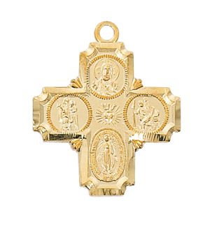 Gold over Sterling 4-way Pendant