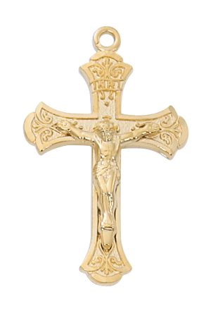 Gold over Sterling Crucifix Pendant