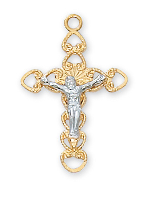 Gold over Sterling Crucifix Pendant