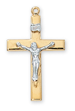 Gold over Sterling Crucifix Pendant
