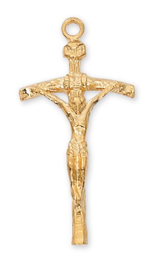 Gold over Sterling Papal Crucifix Pendant