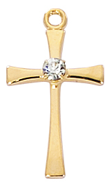 Gold over Sterling Silver Cross Boxed