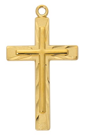 Gold over Sterling Silver Cross Boxed