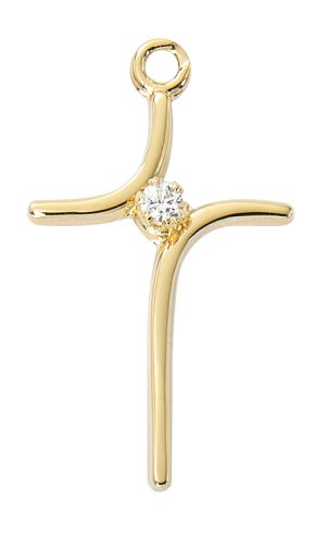 Gold over Sterling Silver Cross Boxed
