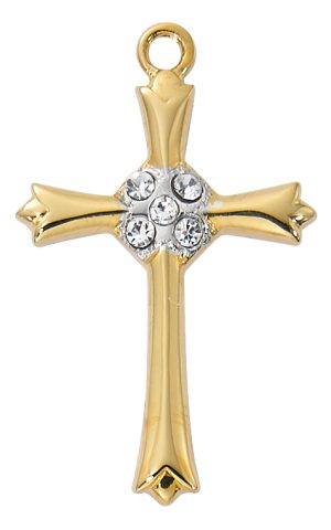 Gold over Sterling Silver Cross Boxed