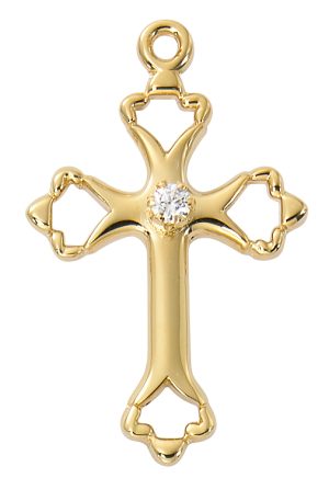 Gold over Sterling Silver Cross Boxed