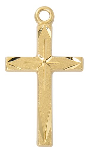 Gold Over Sterling Silver Cross Boxed