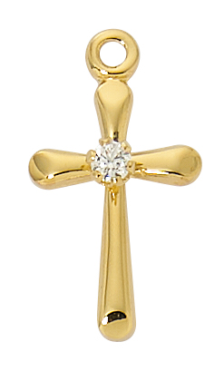 Gold over Sterling Silver Cross Boxed