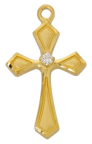 Gold over Sterling Silver Cross Boxed