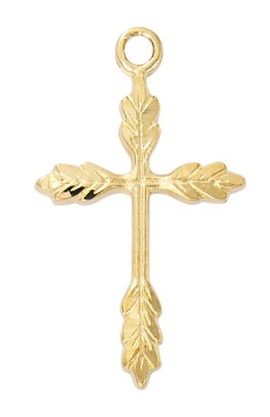 Gold over Sterling Silver Wheat Cross Boxed