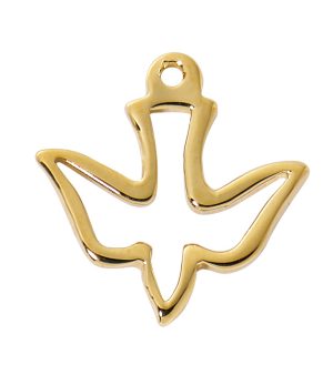 Gold over Sterling Silver Dove Medal boxed