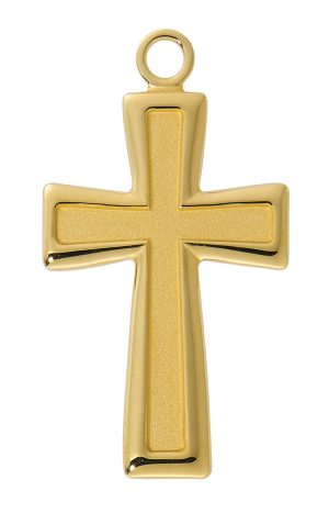 Gold over Sterling large Flare cross boxed