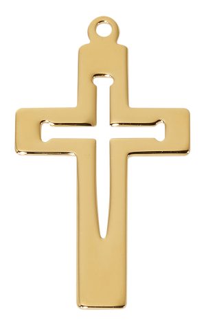 Gold over Sterling Cut off Nail Cross