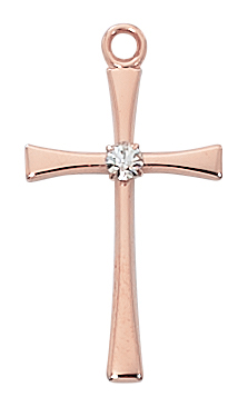 Rose-Gold on Sterling Cross Boxed