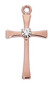 Rose-Gold on Sterling Cross Boxed