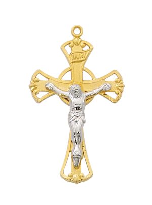 Gold over Sterling Crucifix Boxed