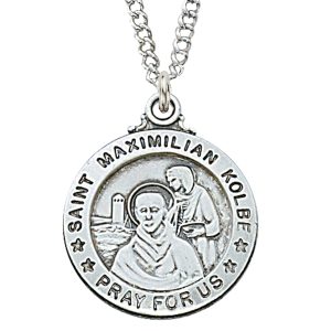 Sterling Silver St. Maximillian Kolbe Pendant
