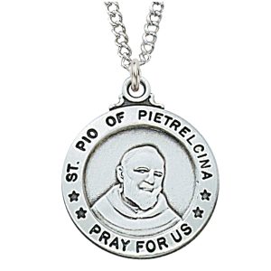 Sterling Silver St. Padre Pio Pendant