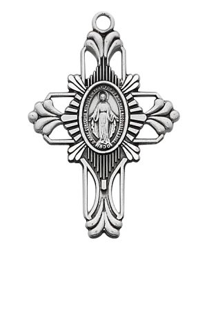 Sterling Silver Miraculous Cross Pendant