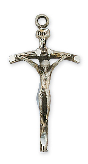 Sterling Silver Papal Crucifix Pendant
