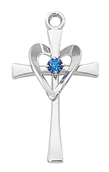 Sterling Silver Heart Cross Pendant