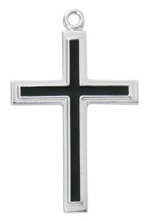 Sterling Silver Black Epoxy Cross
