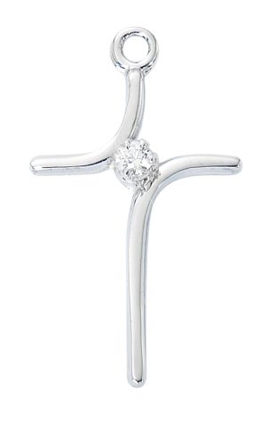 Sterling Silver curved Cross