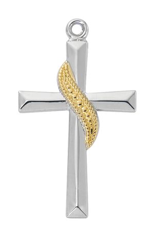 Sterling Silver Cross with Gold Boxed