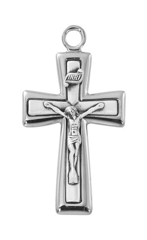 Sterling Silver Matt Crucifix Boxed