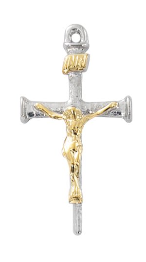 Sterling Silver two-tone Crucifix boxed