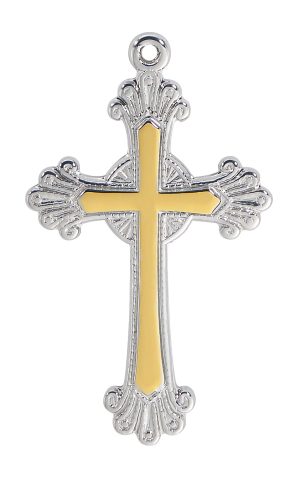 Sterling Silver two-tone Cross boxed