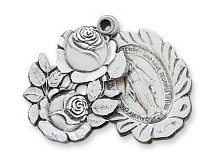 Sterling Silver Miraculous Rosebud Pendant Boxed