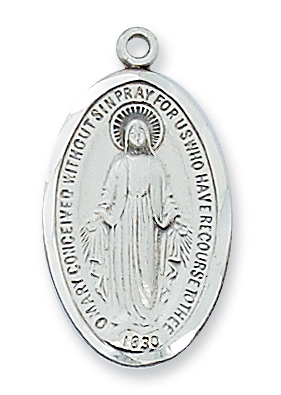 Sterling Silver Miraculous Pendant Boxed